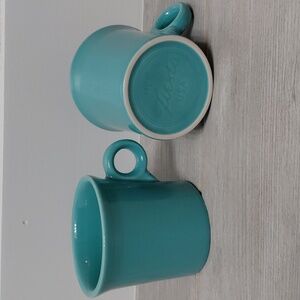 Fiesta Homer Laughlin Turquoise Ring Handle Coffee Mugs